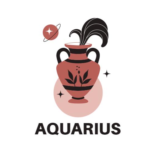 Stylish Aquarius Zodiac Symbol Emphasizing Water Vibes Logo Template