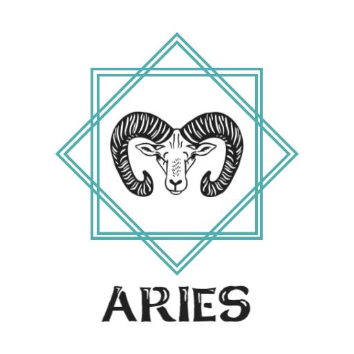 Stylish Aries Zodiac Design Featuring Bold Ram Illustration Logo Template