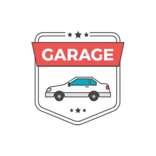 Stylish Automotive Garage Badge with Car Icon Logo Template