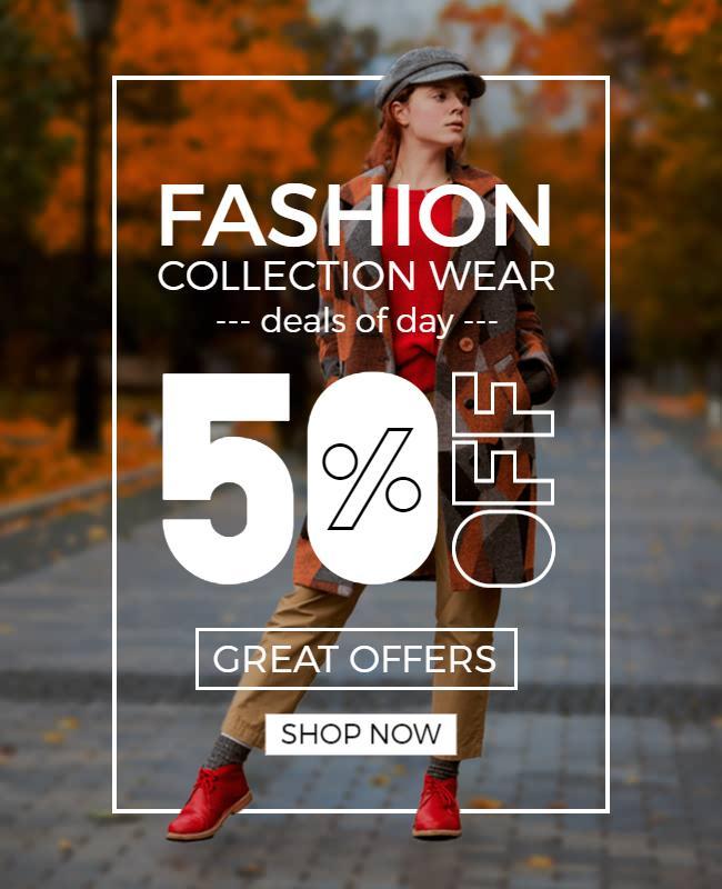 Stylish Autumn Fashion Collection Sale Poster Template