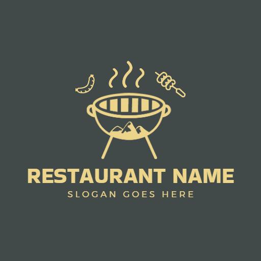 Stylish Barbecue Grill Design for a Modern Restaurant Logo Template