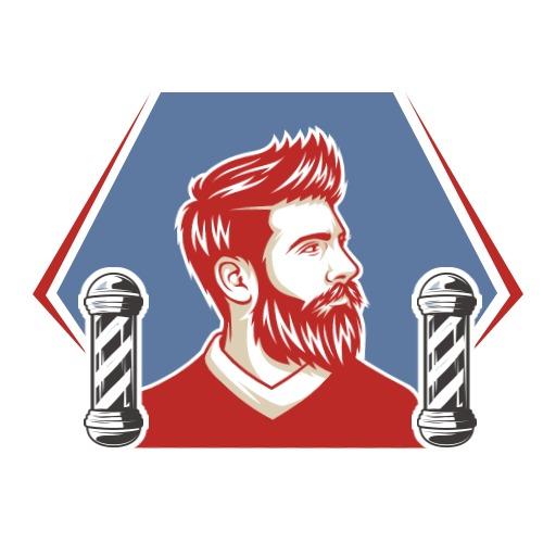 Stylish Barber Shop Logo Featuring a Modern Bearded Man Logo Template
