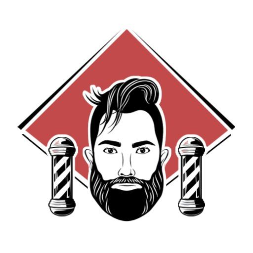 Stylish Barber Shop Logo Featuring a Trendy Bearded Man Logo Template