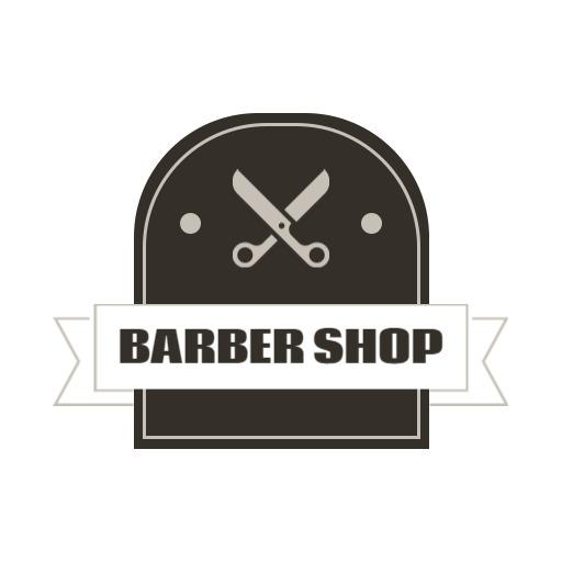 Stylish Barber Shop Logo with Scissors and Elegant Design Logo Template