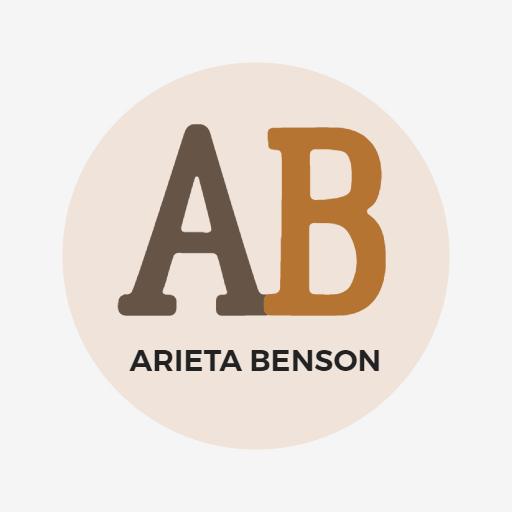 Stylish Beige Circle Monogram with Initials AB Logo Template
