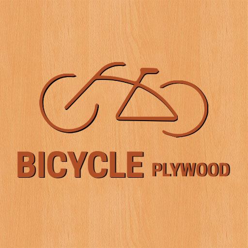 Stylish Bicycle Design with Warm Plywood Background Logo Template