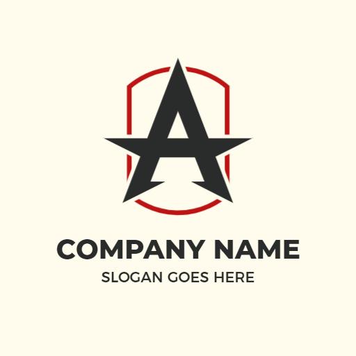Stylish Black A Letter in a Star Design Logo Template