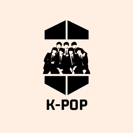 Stylish Black and Beige K-pop Music Group Logo Template
