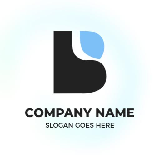 Stylish Black and Blue B Letter Design for Branding Logo Template