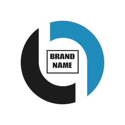 Stylish Black and Blue Circular Design for Brand Logo Template