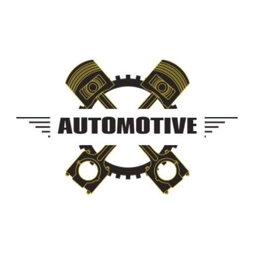 Stylish Black and Gold Garage Logo Featuring Automotive Elements Logo Template