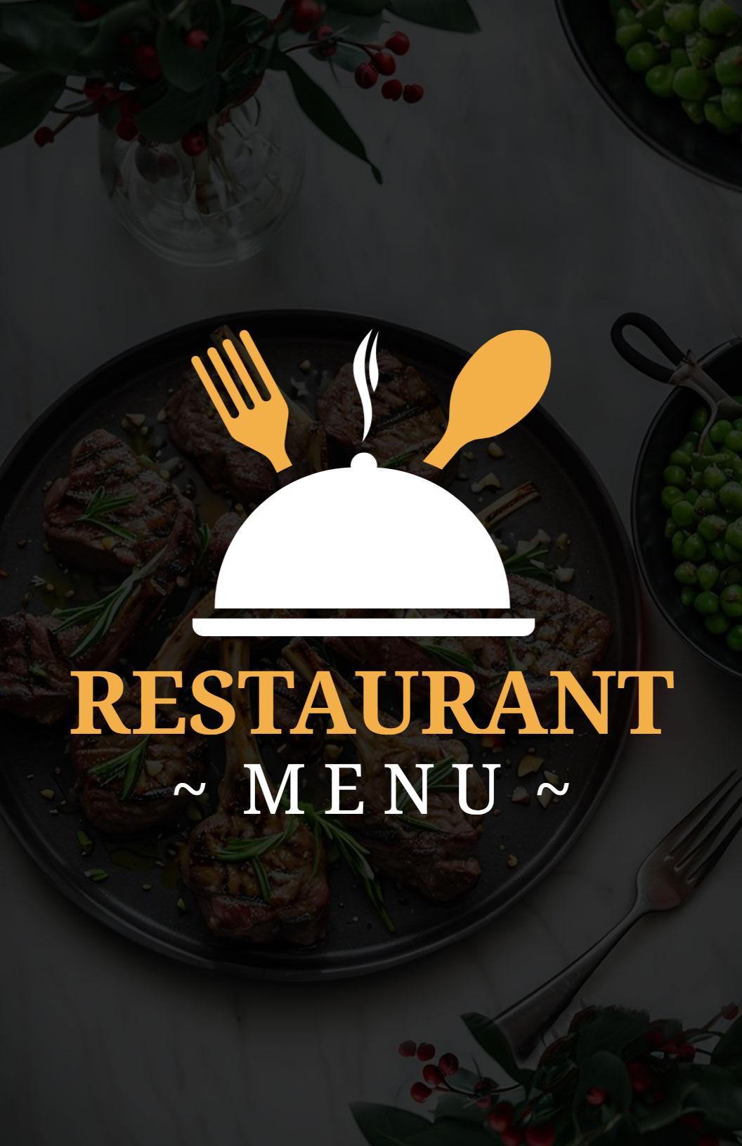 Stylish Black and Gold Restaurant Dining Menu Template