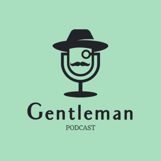 Stylish Black and Green Logo for Gentleman Podcast Logo Template