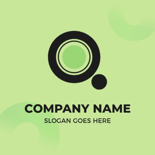 Stylish Black and Green Q Letter Design for Branding Logo Template