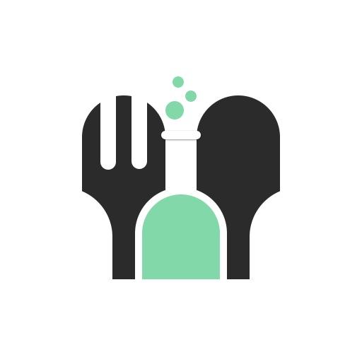 Stylish Black and Mint Kitchen Utensils Representing Restaurant Logo Template