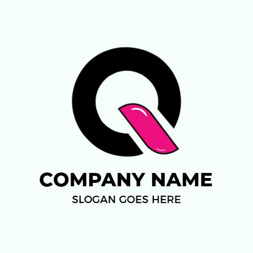 Stylish Black and Pink Q Letter Design for Branding Logo Template