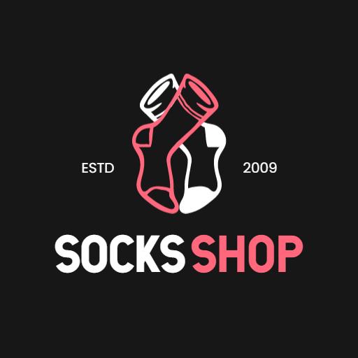 Stylish Black and Pink Sock Design for Trendy Shop Logo Template