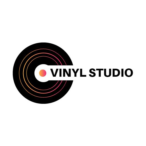 Stylish Black and Pink Vinyl Record Studio Logo Template