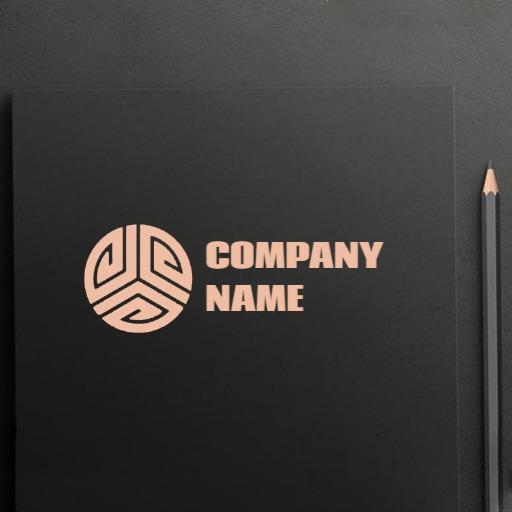 Stylish Black and Rose Gold Abstract Mockup Logo Template