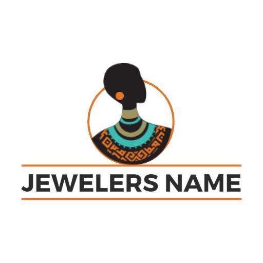 Stylish Black and Teal Jewelry Design Featuring Unique Necklace Logo Template
