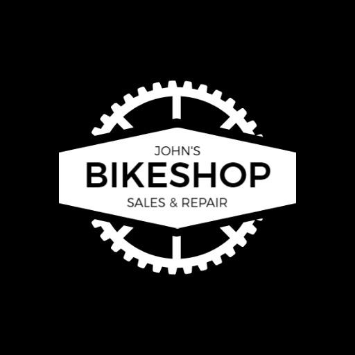 Stylish Black and White Bicycle Repair Shop Logo Template