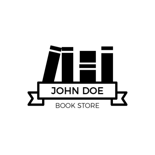 Stylish Black and White Design Featuring Books Logo Template