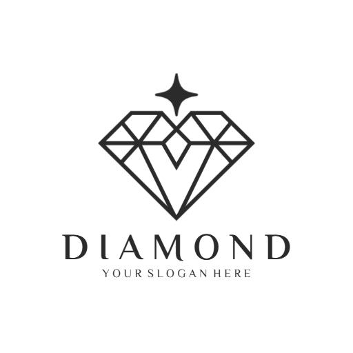 Stylish Black and White Diamond Design Representing Elegance Logo Template