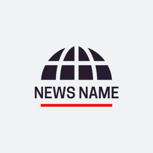 Stylish Black and White Globe Design for News Logo Template