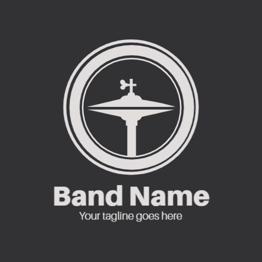 Stylish Black and White Logo Representing a Band Design Logo Template
