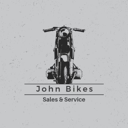 Stylish Black and White Motorcycle Sketch for Sales Logo Template