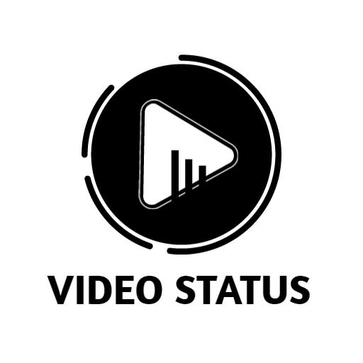 Stylish Black and White Play Button for Video Status Logo Template