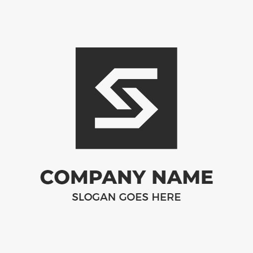 Stylish Black and White S Letter Design for Branding Logo Template