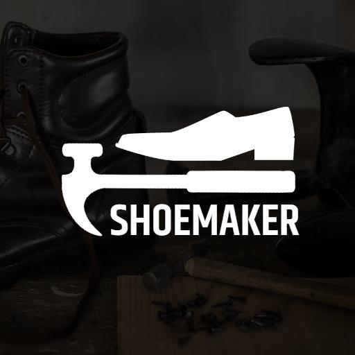 Stylish Black and White Shoemaker Tools and Craft Logo Template