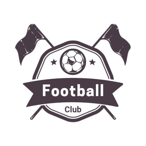 Stylish Black and White Soccer Football Club Logo Template