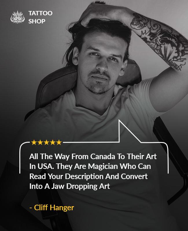 Stylish Black and White Tattoo Shop Promotion Poster Template
