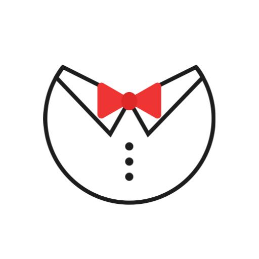 Stylish Black and White Tuxedo Design for Clothing Brand Logo Template