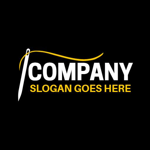 Stylish Black and Yellow Embroidery Company Logo Template