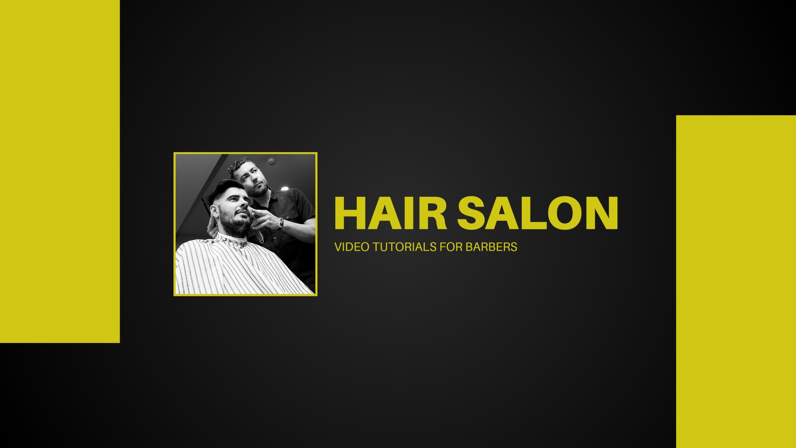 Stylish Black and Yellow Hair Salon Video Tutorials YouTube Banner Template