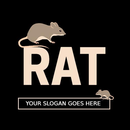 Stylish Black Background with Creative Rat Design Logo Template