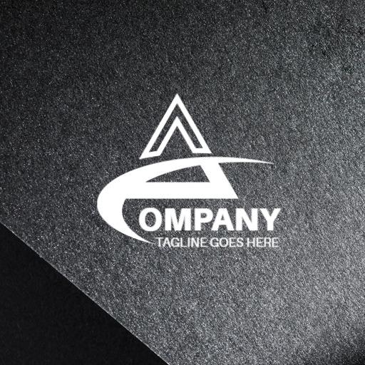 Stylish Black Background with Modern Company Mockup Logo Template
