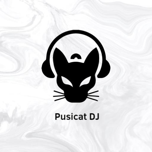 Stylish Black Cat Logo Representing Funky DJ Vibes Logo Template
