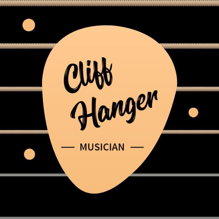Stylish Black Guitar Pick Design for Musician Business Card Template