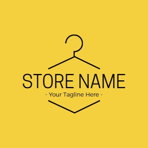 Stylish Black Hanger Design for Clothing Brand Logo Template