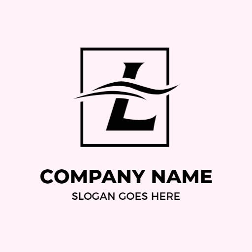 Stylish Black L Letter with Elegant Wave Design Logo Template