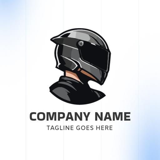 Stylish Black Motorcycle Rider Design for Adventure Logo Template