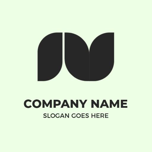 Stylish Black N Letter Design with Elegant Curves Logo Template