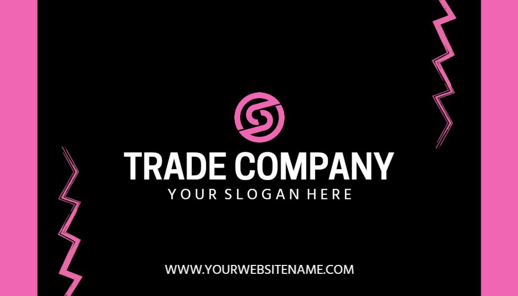 Stylish Black Pink Trade Company Visiting Card Template