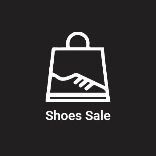 Stylish Black Shopping Bag Featuring Shoes Sale Logo Template