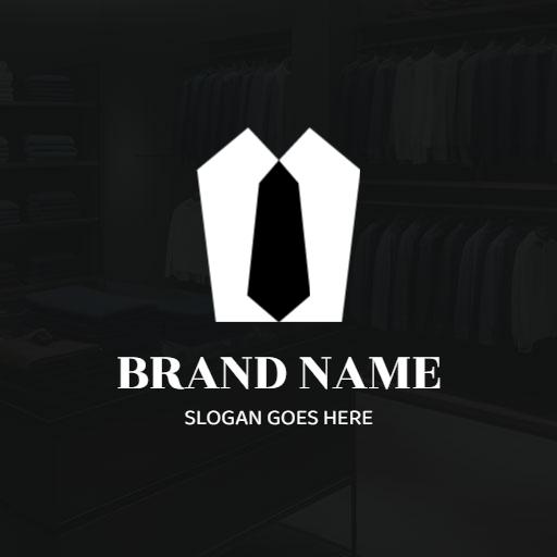 Stylish Black Tie Design for Modern Fashion Brand Logo Template