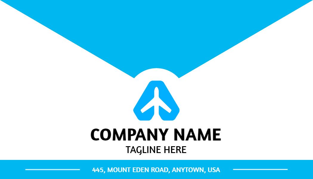 Stylish Blue Air Travel Agency Business Card Template